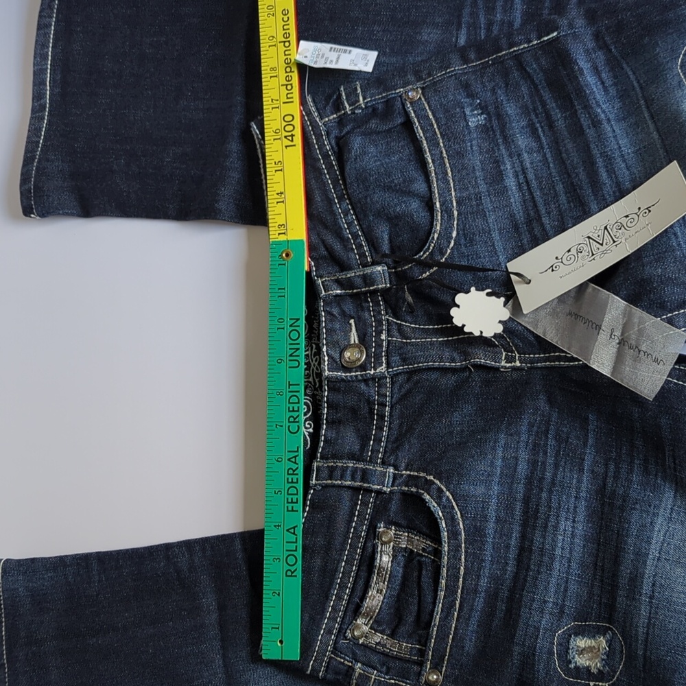 Maurice’s Premium Jeans Women 11/12 Reg Distressed Large Stitching New with Tags - Picture 10 of 13